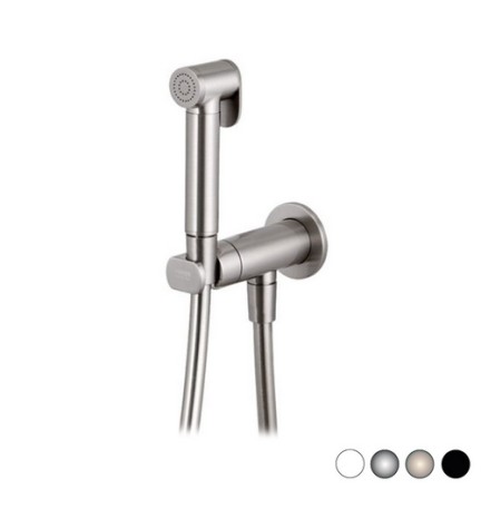 SET MISCELATORE CON DOCCETTA SHUT-OFF TONDO Nichel Spazzolato