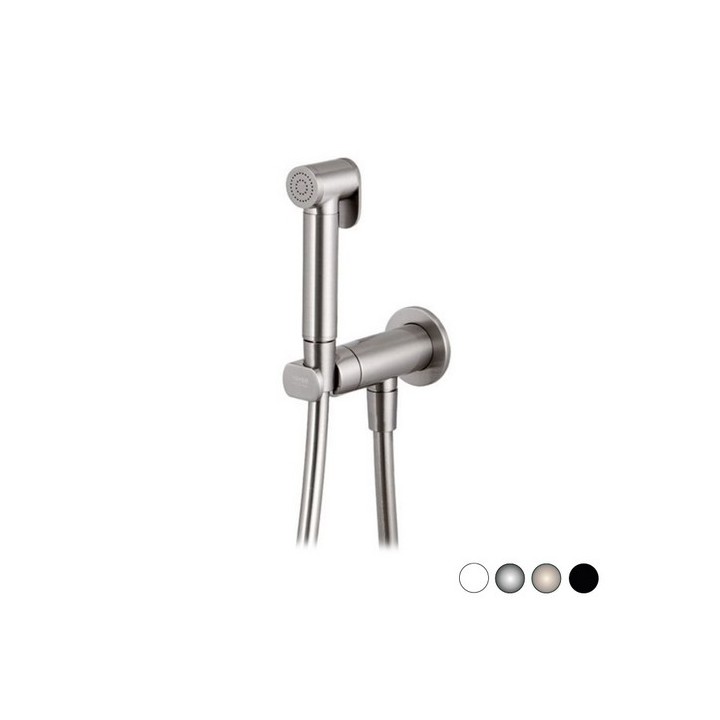 SET MISCELATORE CON DOCCETTA SHUT-OFF TONDO Nichel Spazzolato