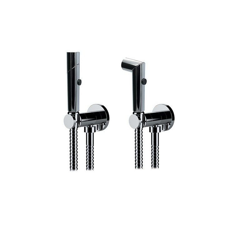 KIT DOCCETTA SHUT-OFF IDROSCOPINO DOPPIA FUNZIONE TONDA Cromo
