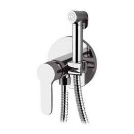 SET MISCELATORE A INCASSO CON DOCCETTA SHUT-OFF TONDA Cromo