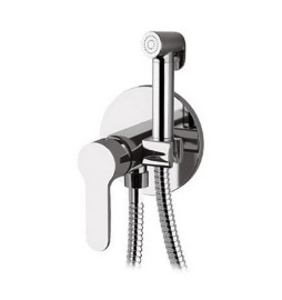 SET MISCELATORE A INCASSO CON DOCCETTA SHUT-OFF TONDA Cromo