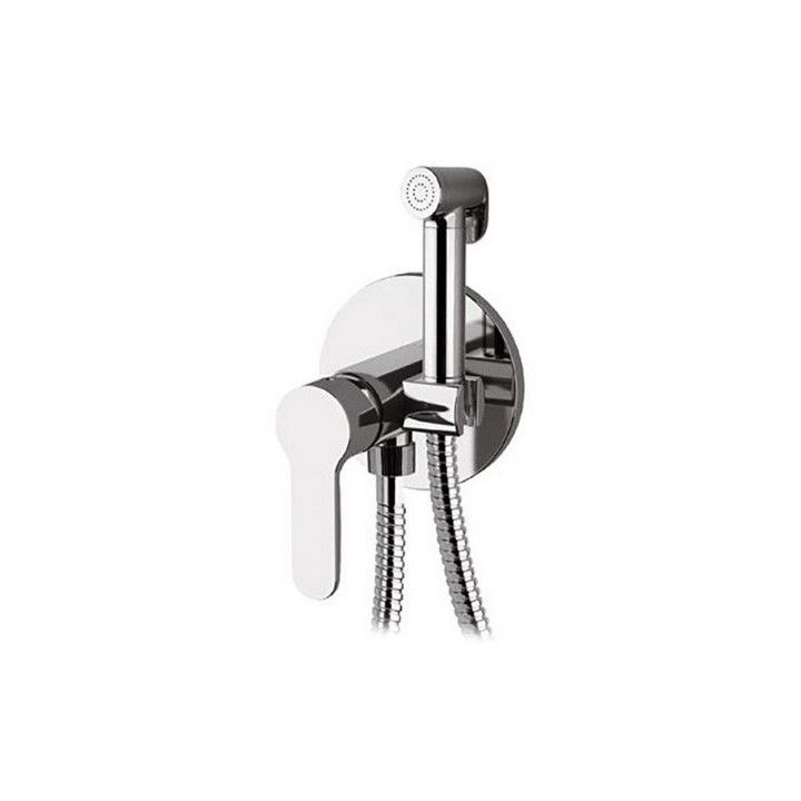 SET MISCELATORE A INCASSO CON DOCCETTA SHUT-OFF TONDA Cromo