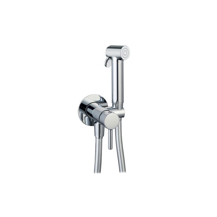 SET MISCELATORE A INCASSO TONDO CON SHUT-OFF E SUPP.INTEGRATO Cromo