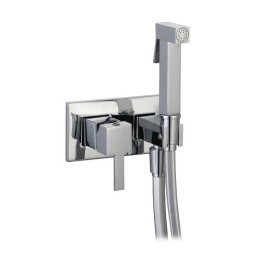 SET MISCELATORE A INCASSO QUADRO CON SHUT-OFF E SUPP. LATERALE Cromo