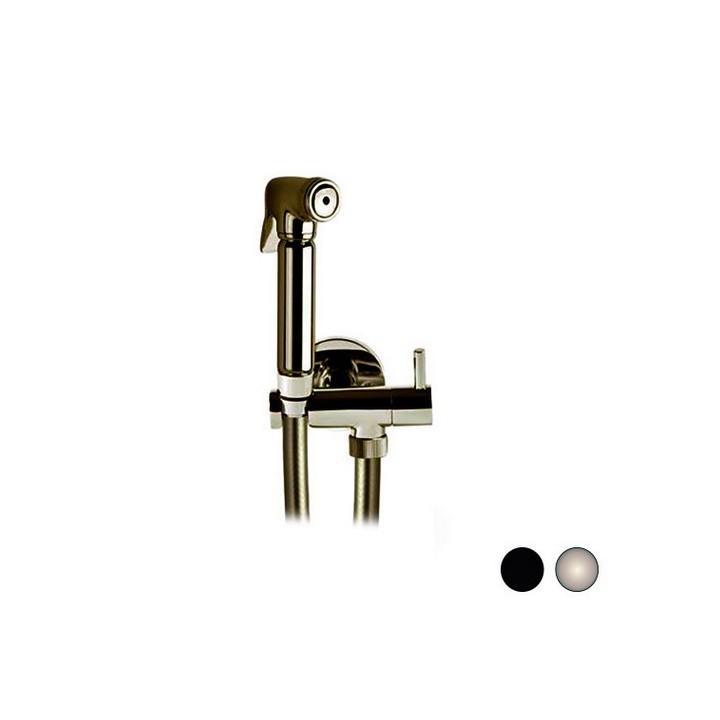 SET CON IDROSCOPINO + FLESSIBILE + SUPPORTO OTTONE TONDO Nero Opaco