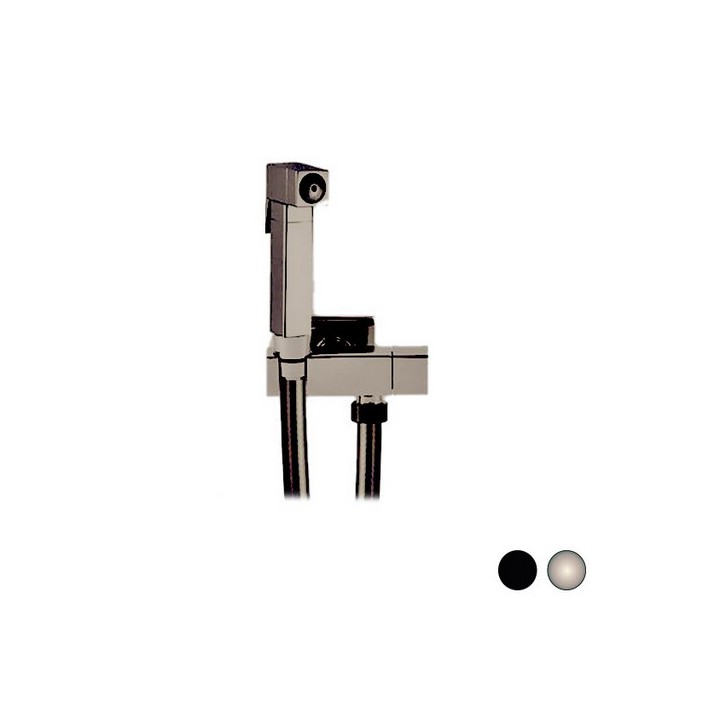 SET CON IDROSCOPINO + FLESSIBILE + SUPPORTO QUADRO OTTONE Nichel spazzolato