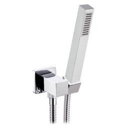 PRESA ACQUA QUADRATA SUPPORTO IN OTTONE + DOCCETTA POLAR + FLESSIBILE Cromo