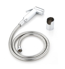 KIT DOCCETTA SHUT-OFF CON SUPPORTO A MURO E FLESSIBILE Cromo