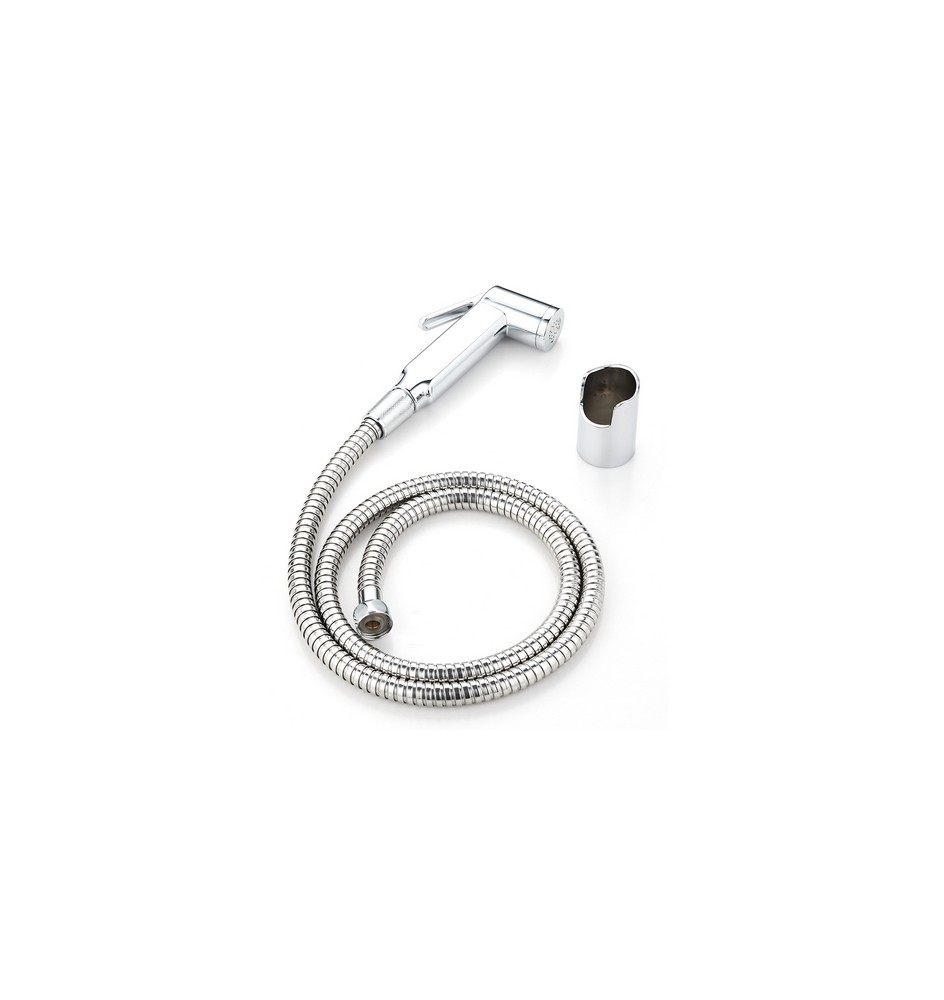 KIT DOCCETTA SHUT-OFF CON SUPPORTO A MURO E FLESSIBILE Cromo