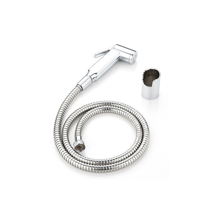 KIT DOCCETTA SHUT-OFF CON SUPPORTO A MURO E FLESSIBILE Cromo