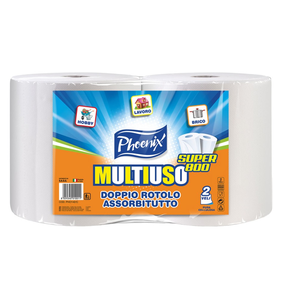BOBINA CARTA 'PHOENIX MULTIUSO SUPER 800' kg 0,7 a rotolo circa (prezzo singolo rotolo)