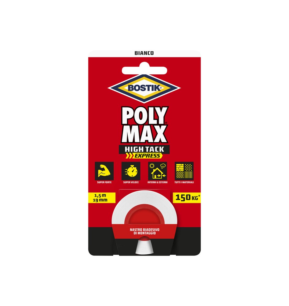 BOSTIK POLYMAX NASTRO BIAD HIGH TACK EXPRESS BIANCO