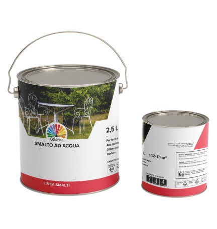 SMALTO ALL'ACQUA 'COLOREA' Lt. 0,750 grigio ferro lucido