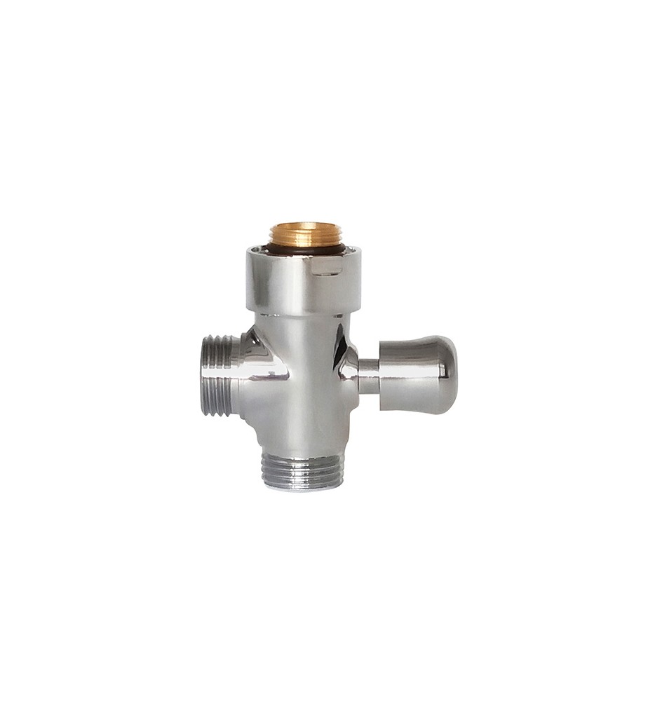 DEVIATORE TONDO IN OTTONE CROMATO PER COLONNA DOCCIA Cromo