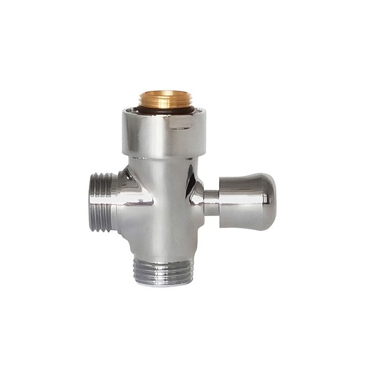 DEVIATORE TONDO IN OTTONE CROMATO PER COLONNA DOCCIA Cromo