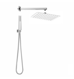KIT SOFFIONE DOCCIA QUADRATO SLIM TOP LINE Cromo Lucido