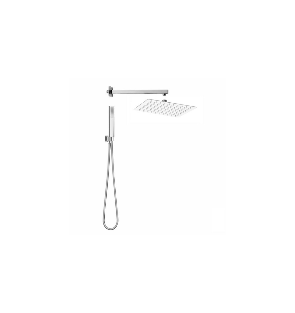 KIT SOFFIONE DOCCIA QUADRATO SLIM TOP LINE Cromo Lucido
