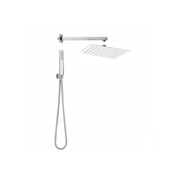 KIT SOFFIONE DOCCIA QUADRATO SLIM TOP LINE Cromo Lucido
