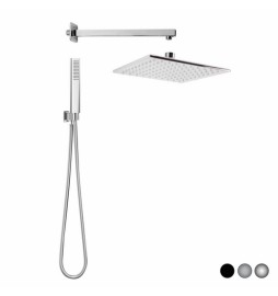 KIT SOFFIONE DOCCIA QUADRATO SEVEN Spazzolato