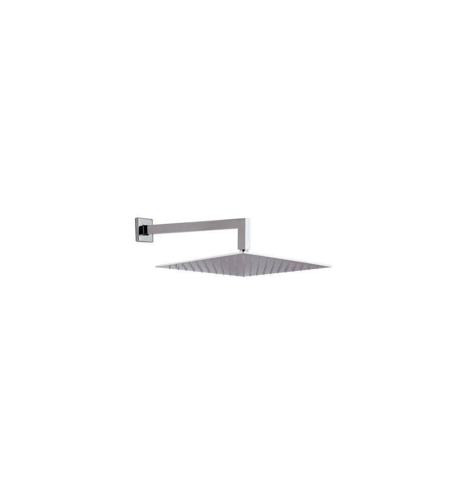 SOFFIONE DOCCIA A PARETE QUADRO CM 30 CON BRACCIO cm 30 x 30
