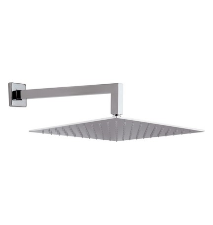 SOFFIONE DOCCIA A PARETE QUADRO CM 30 CON BRACCIO cm 30 x 30