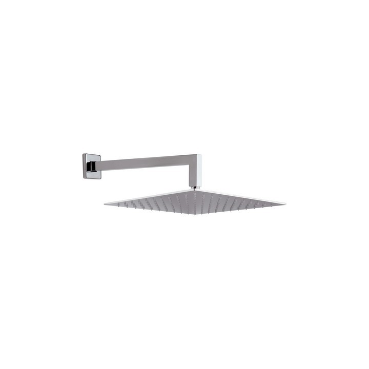 SOFFIONE DOCCIA A PARETE QUADRO CM 30 CON BRACCIO cm 30 x 30