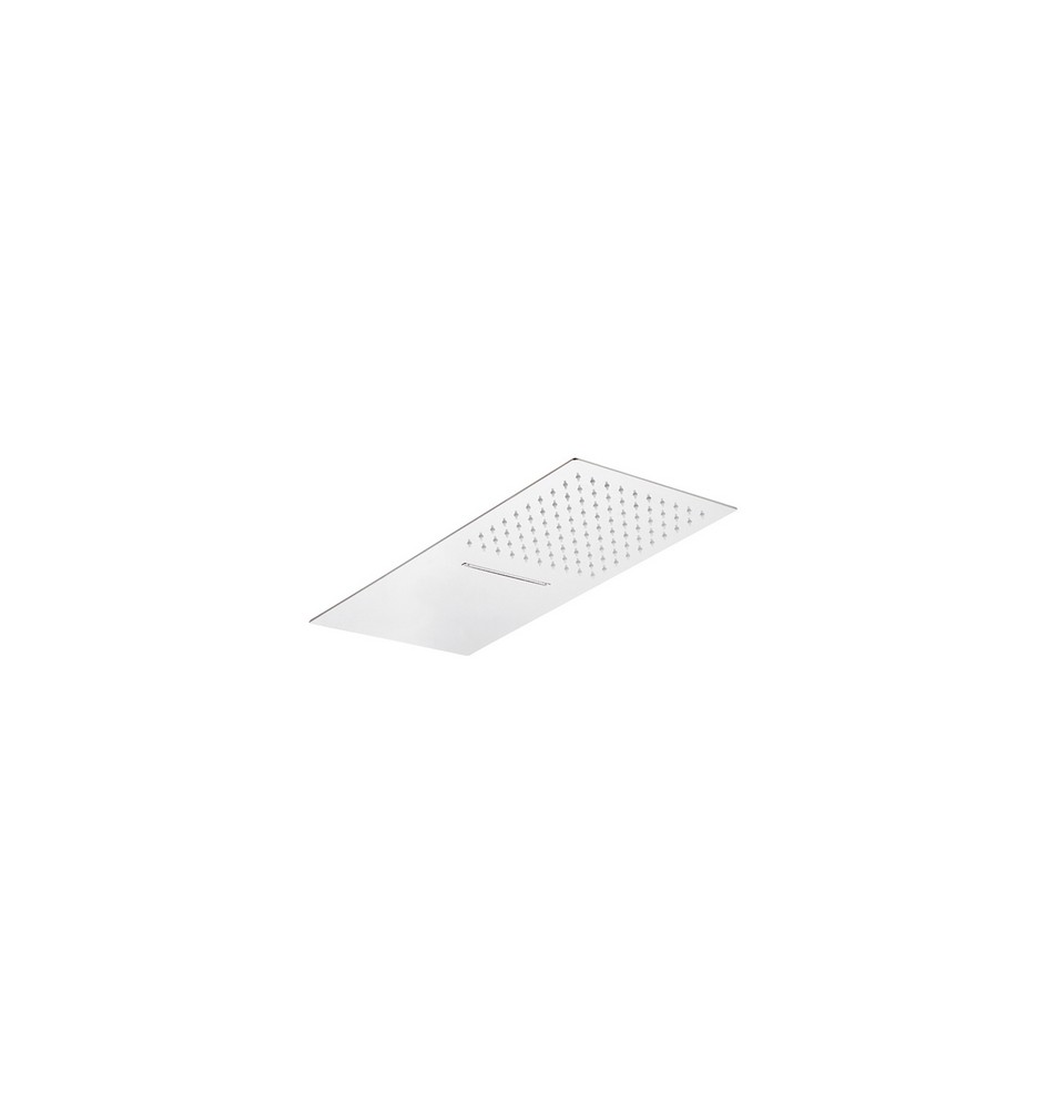 SOFFIONE 2 GETTI RETTANGOLARE ULTRA PIATTO ACCIAIO INOX mm 500x220x3