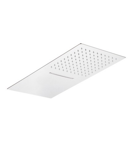 SOFFIONE 2 GETTI RETTANGOLARE ULTRA PIATTO ACCIAIO INOX mm 500x220x3