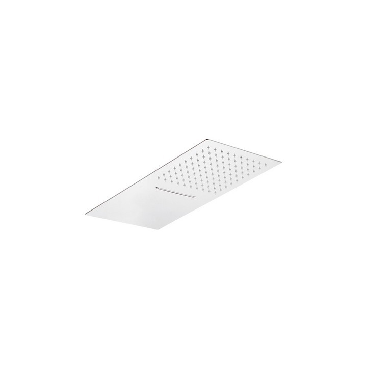 SOFFIONE 2 GETTI RETTANGOLARE ULTRA PIATTO ACCIAIO INOX mm 500x220x3
