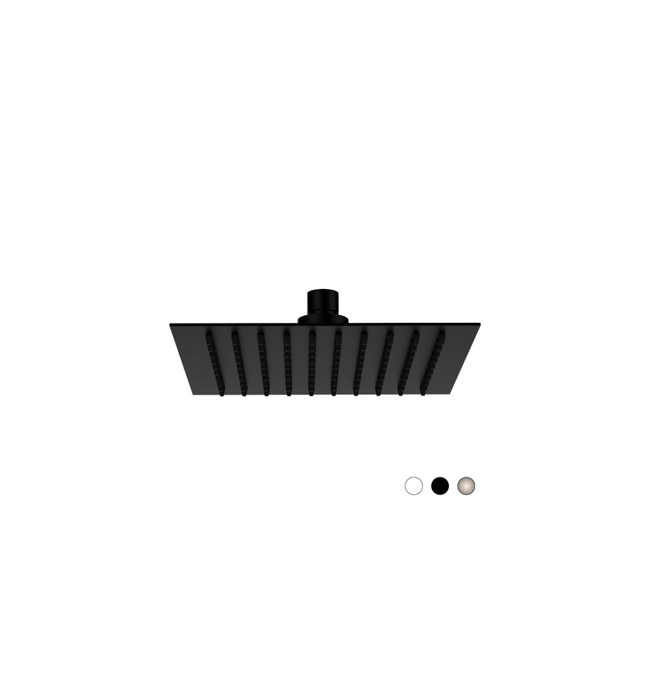 SOFFIONE SLIM QUADRO Nero Opaco cm 30 x 30