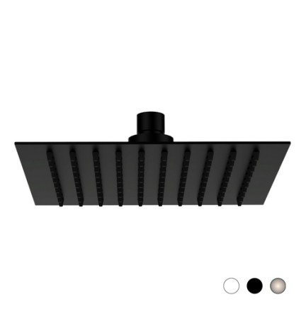 SOFFIONE SLIM QUADRO Nero Opaco cm 30 x 30