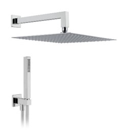 KIT SOFFIONE DOCCIA QUADRO L. 200x200 - Braccio L. 300 mm
