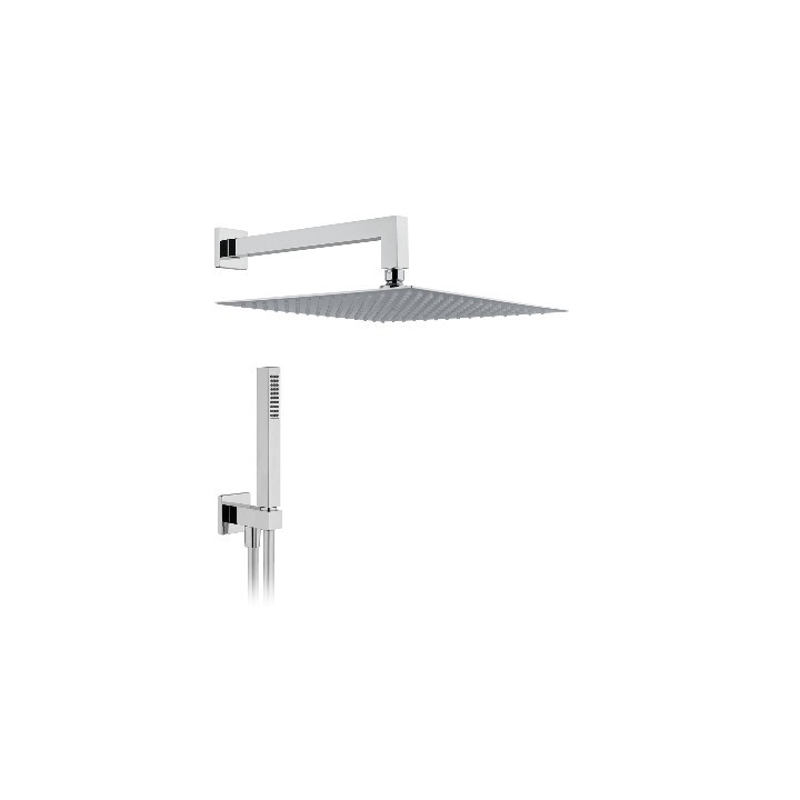 KIT SOFFIONE DOCCIA QUADRO L. 200x200 - Braccio L. 300 mm