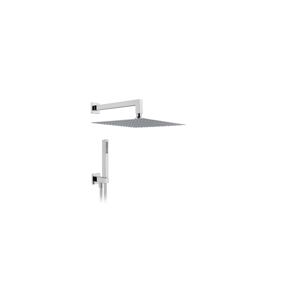 KIT SOFFIONE DOCCIA QUADRO L. 250x250 - Braccio L. 350 mm