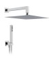 KIT SOFFIONE DOCCIA QUADRO L. 250x250 - Braccio L. 350 mm