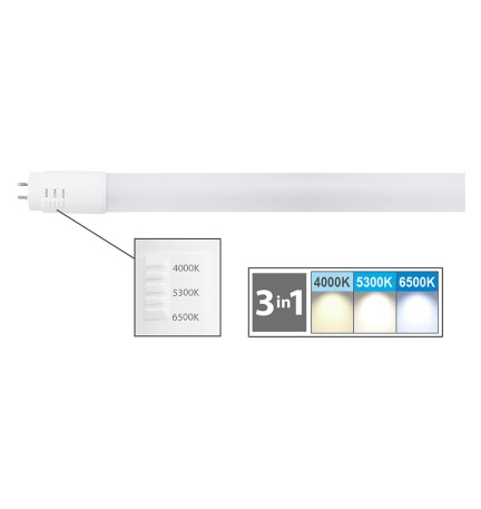 NEON LINEARE IN VETRO A LED CAMBIA TONO 10W  76W - mm 600 x Ø 26