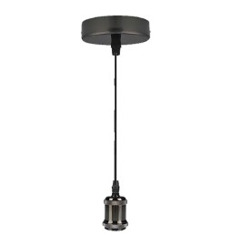 LAMPADARIO IN METALLO 'VINTAGE CM1010' colore cromo scuro