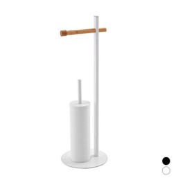 PIANTANA PORTA SCOPINO CON PORTAROTOLO IN BAMBOO Nera portarotolo bamboo