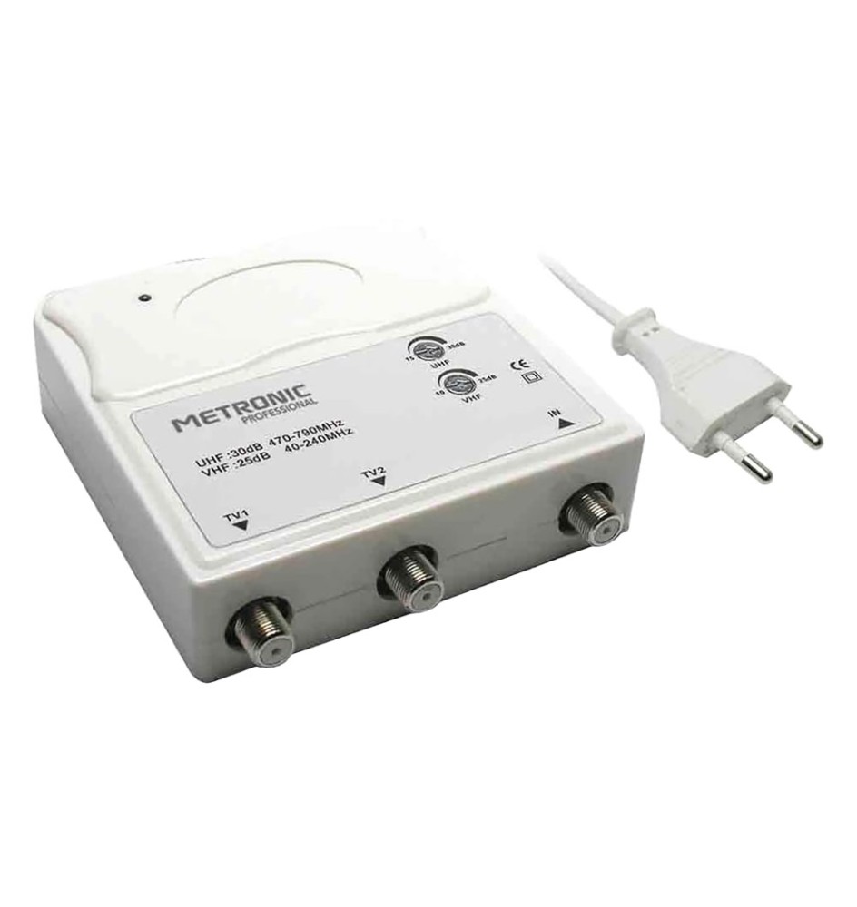 AMPLIFICATORE INTERNO 1 IN/2 OUT 1 ingresso UHF/VHF - 2 uscite TV