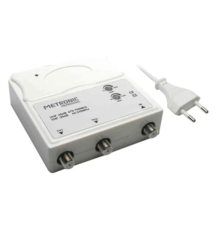 AMPLIFICATORE INTERNO 1 IN/2 OUT 1 ingresso UHF/VHF - 2 uscite TV