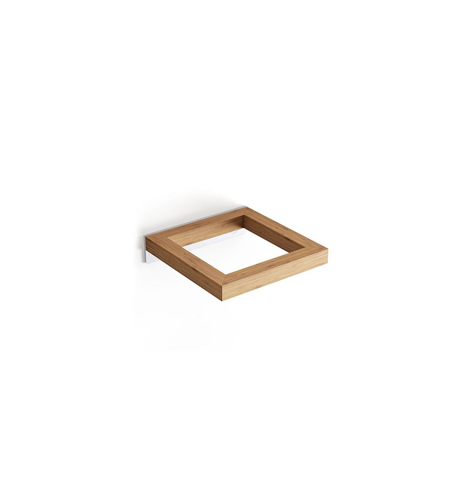 SUPPORTO PORTA SCOPINO A PARETE BAMBOO Bambù - mm 124 x 127