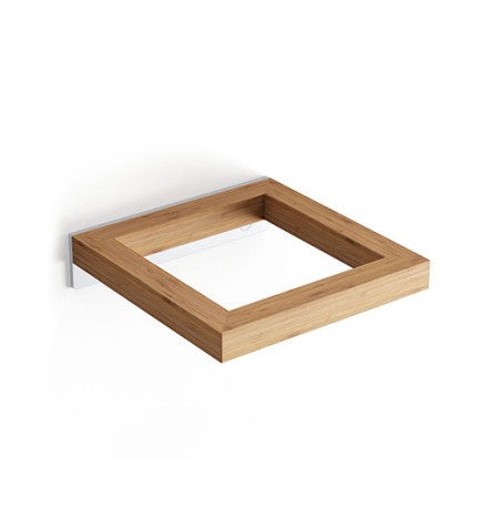 SUPPORTO PORTA SCOPINO A PARETE BAMBOO Bambù - mm 124 x 127