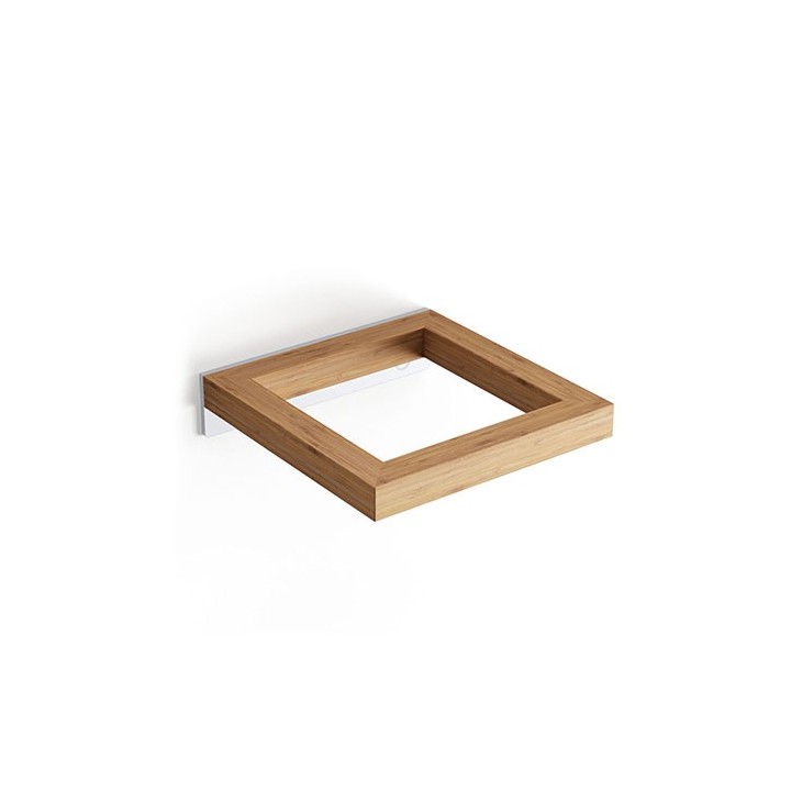 SUPPORTO PORTA SCOPINO A PARETE BAMBOO Bambù - mm 124 x 127