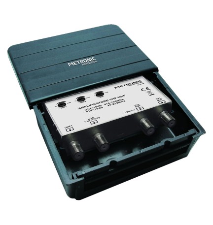 AMPLIFICATORE ESTERNO - DIGITALE TERRESTRE 2 IN/2 OUT 2 ingres. UHF/VHF/UHF - 2 uscite TV