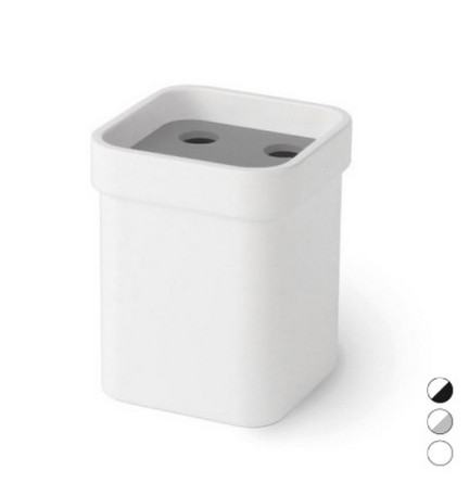 PORTASPAZZOLINI IN MELAMMINA SAETA Bianco Nero mm 85x85x105