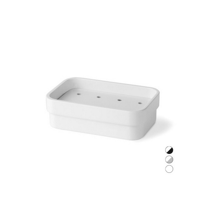 PORTASAPONE IN MELAMMINA SAETA Bianco Nero mm 130x85x60