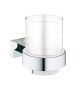 BICCHIERE CON SUPPORTO ESSENTIALS CUBE Cromo