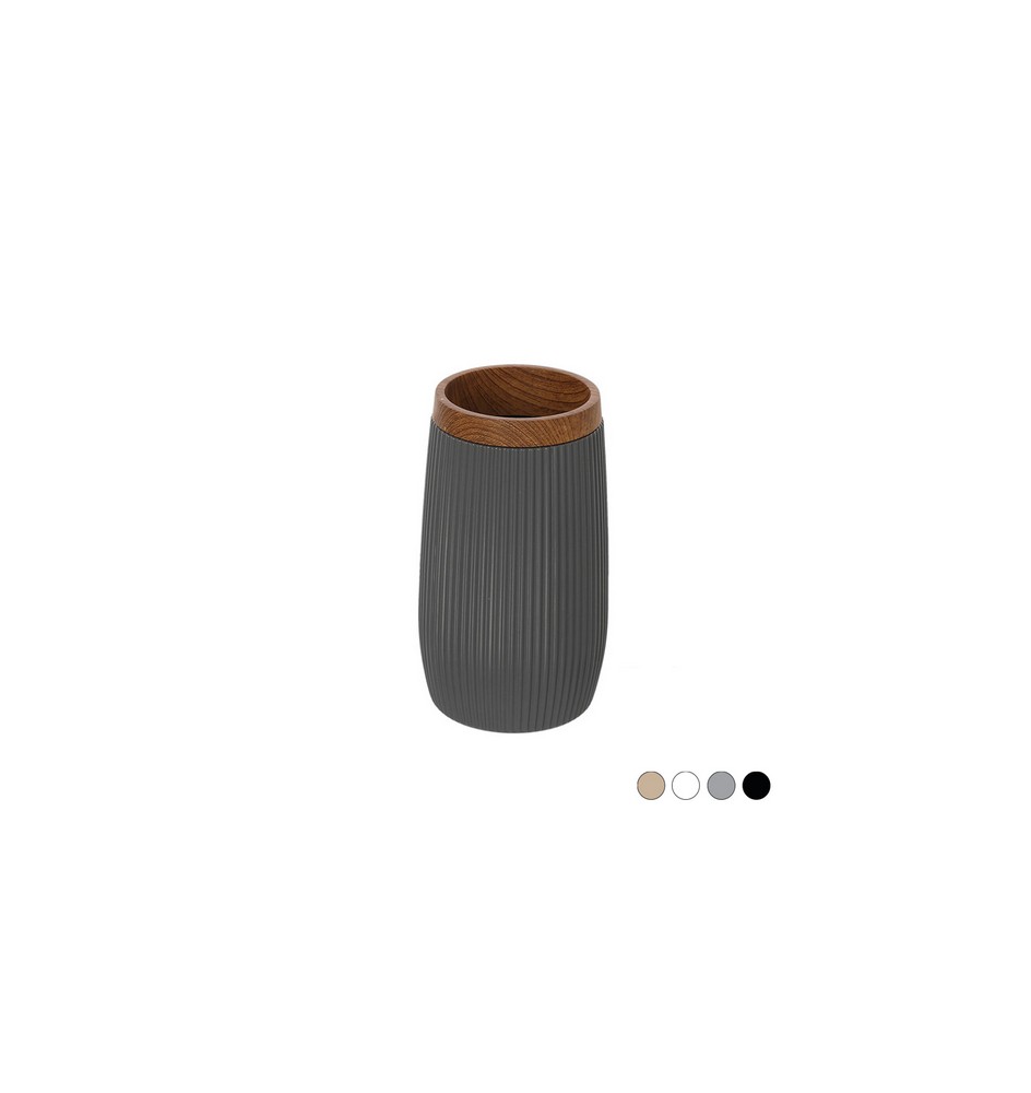 PORTA SPAZZOLINO LONDON Bianco Diam. 7,3 x H.12 cm