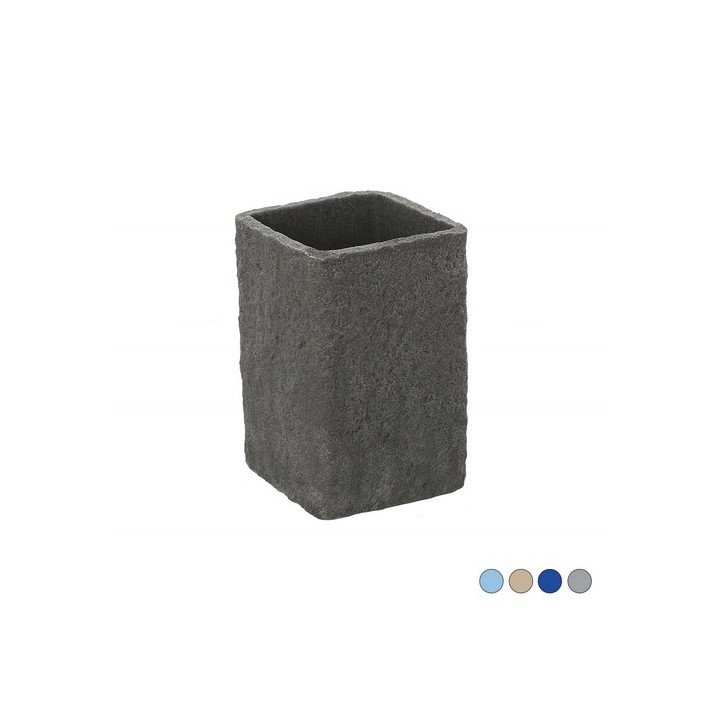 PORTA SPAZZOLINO SABBIA Grigio 7x7xH.10,8 cm