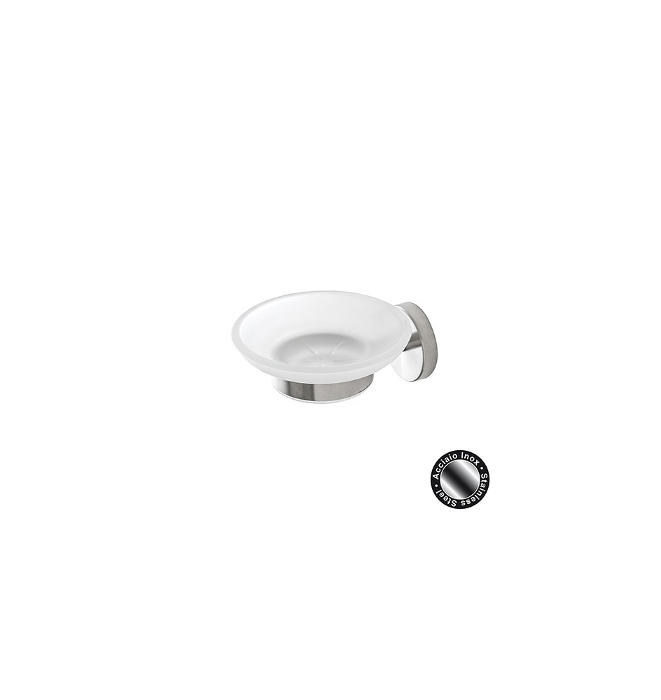 PORTASAPONE CITY IN ACCIAIO SATINATO Acciaio Satinato 10,5x12,3xh4